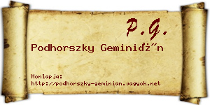 Podhorszky Geminián névjegykártya